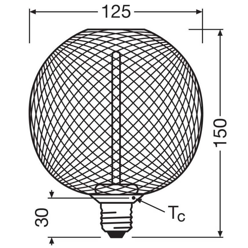 LED Zatemnitvena žarnica DECOR  FILAMENT G125 E27/3,5W/230V 1800K črna - Osram