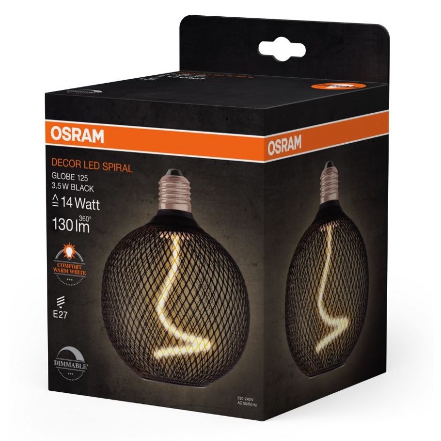 LED Zatemnitvena žarnica DECOR FILAMENT G125 E27/3,5W/230V 1800K črna - Osram