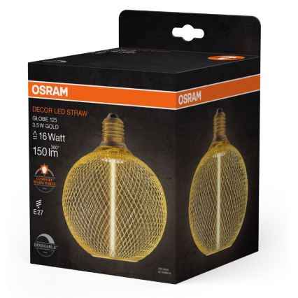 LED Zatemnitvena žarnica DECOR  FILAMENT G125 E27/3,5W/230V 1800K zlata - Osram