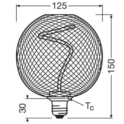 LED Zatemnitvena žarnica DECOR FILAMENT G125 E27/3,5W/230V 1800K zlata - Osram