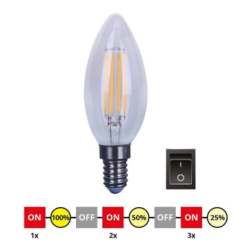 LED Zatemnitvena žarnica E14/4W/230V C35 2700-3000K