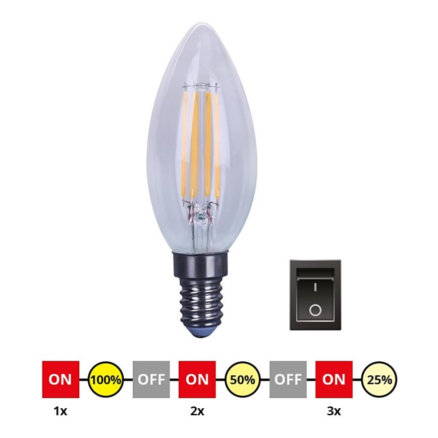 LED Zatemnitvena žarnica E14/4W/230V C35 2700-3000K