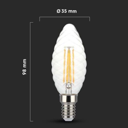 LED Zatemnitvena žarnica FILAMENT E14/4W/230V 3000K