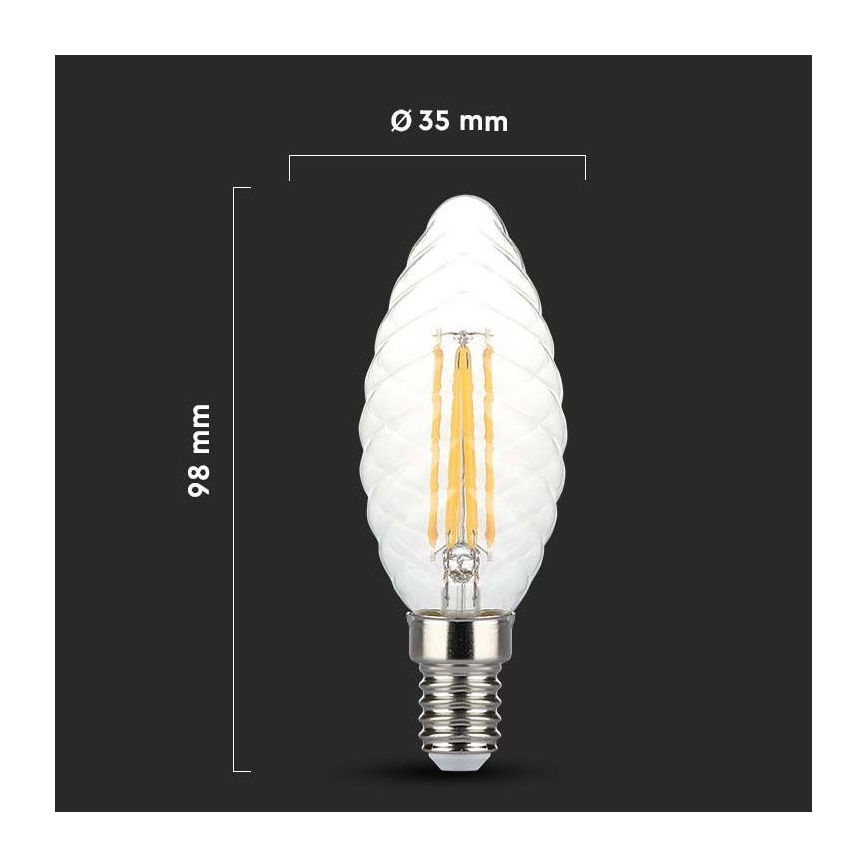 LED Zatemnitvena žarnica FILAMENT E14/4W/230V 3000K