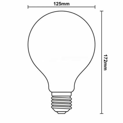 LED Zatemnitvena žarnica FILAMENT G125 E27/11W/230V 3000K