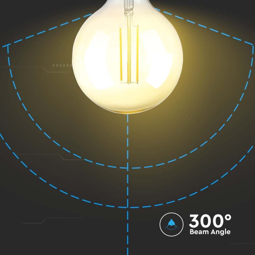 LED Zatemnitvena žarnica FILAMENT G125 E27/8W/230V 2200K