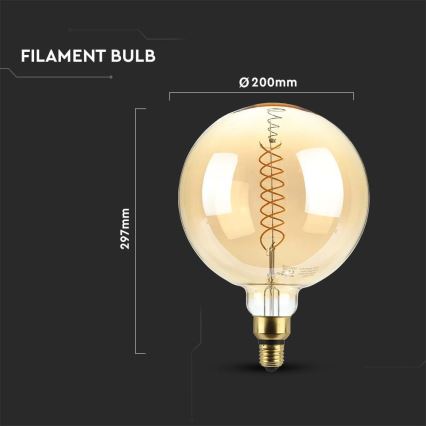 LED Zatemnitvena žarnica FILAMENT G200 E27/8W/230V 1800K