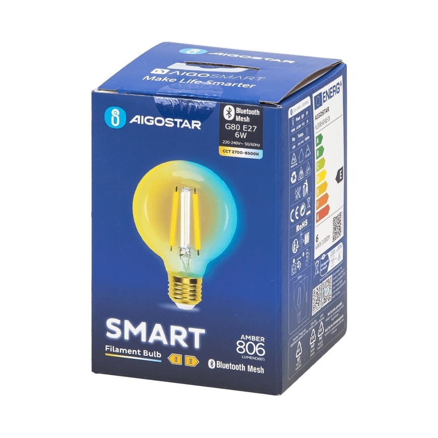 LED Zatemnitvena žarnica FILAMENT MESH Pametni G80 E27/6W/230V 2700-6500K - Aigostar