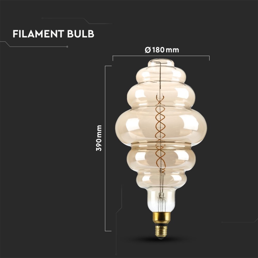 LED Zatemnitvena žarnica FILAMENT S200 E27/8W/230V 1800K