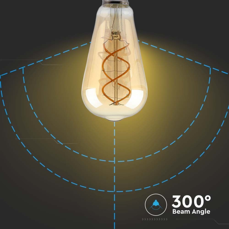 LED Zatemnitvena žarnica FILAMENT ST64 E27/4,8W/230V 1800K