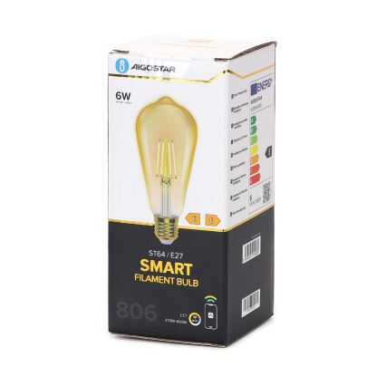 LED Zatemnitvena žarnica FILAMENT ST64 E27/6W/230V 2700-6500K Wi-Fi - Aigostar