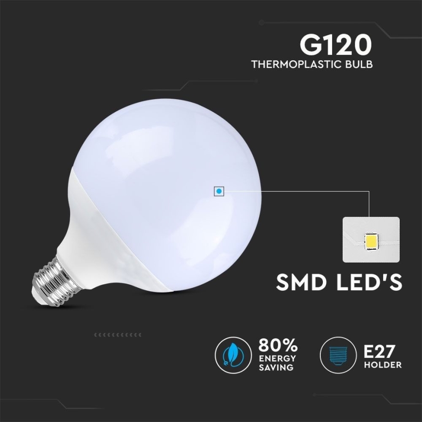 LED Zatemnitvena žarnica G120 E27/13W/230V 6400K