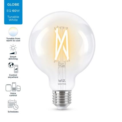 LED Zatemnitvena žarnica FILAMENT G95 E27/6,7W/230V 2700-6500K CRI 90 Wi-Fi - WiZ