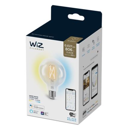 LED Zatemnitvena žarnica FILAMENT G95 E27/6,7W/230V 2700-6500K CRI 90 Wi-Fi - WiZ