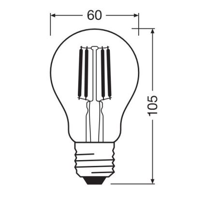 LED Zatemnitvena žarnica GLOW DIM A60 E27/4W/230V 2200-2700K - Osram