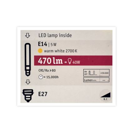 LED Zatemnitvena žarnica MOSAIC G125 E27/5W/230V 2700K - Paulmann 28750