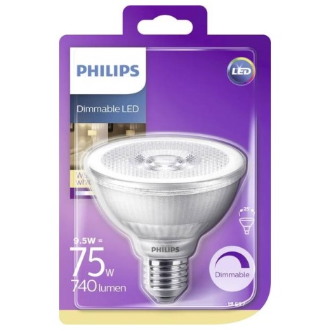 LED Zatemnitvena žarnica Philips E27/9,5W/230V 2700K