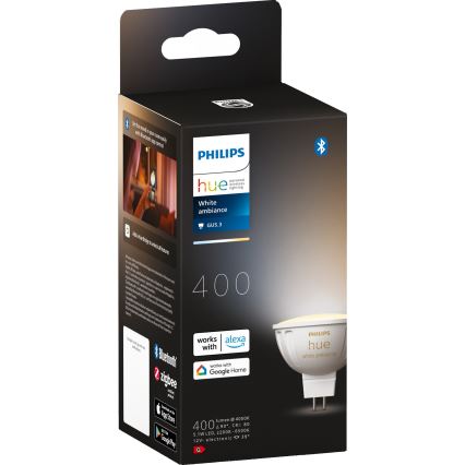 LED Zatemnitvena žarnica Philips Hue White Ambiance GU5,3/MR16/5,1W/12V 2200-6500K