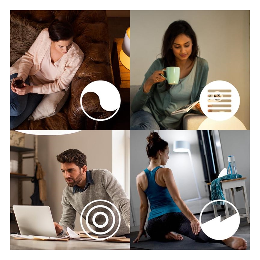 LED Zatemnitvena žarnica Philips Hue WHITE AMBIANCE 1xE27/8,5W/230V 2200-6500K + Daljinski upravljalnik