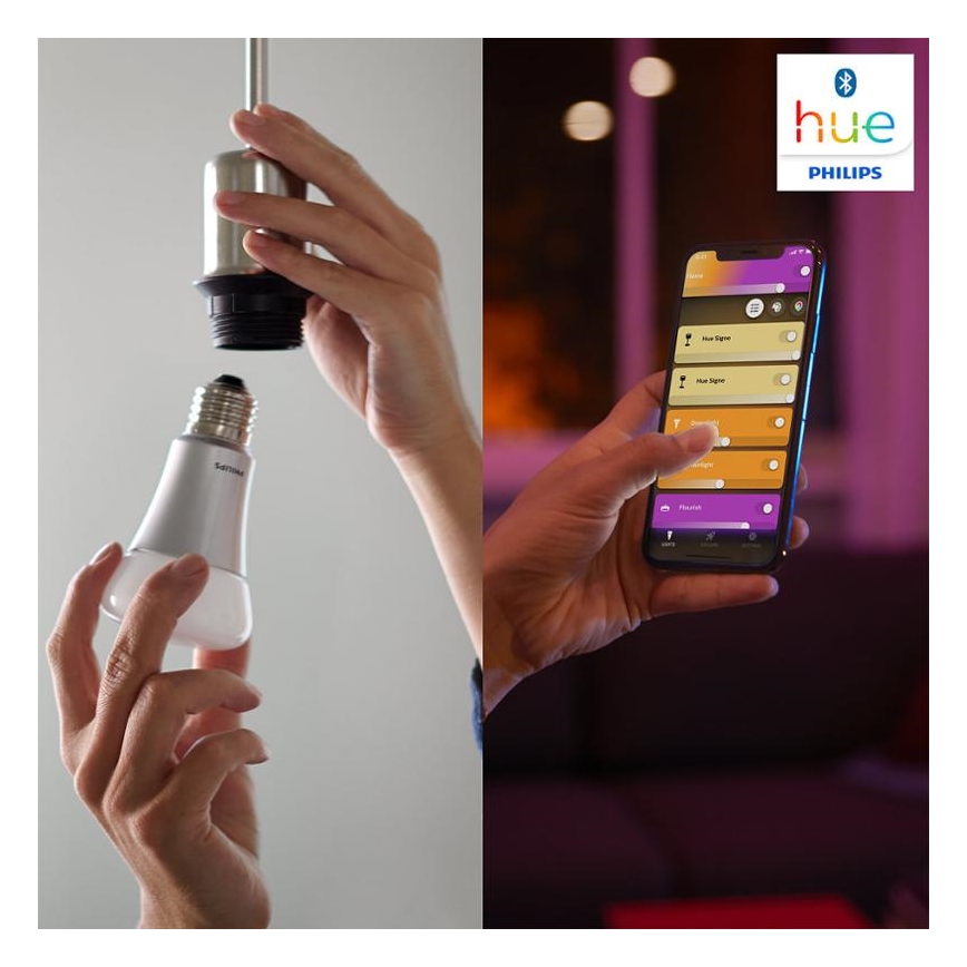 LED Zatemnitvena žarnica Philips Hue WHITE AMBIANCE 1xE27/8,5W/230V 2200-6500K + Daljinski upravljalnik
