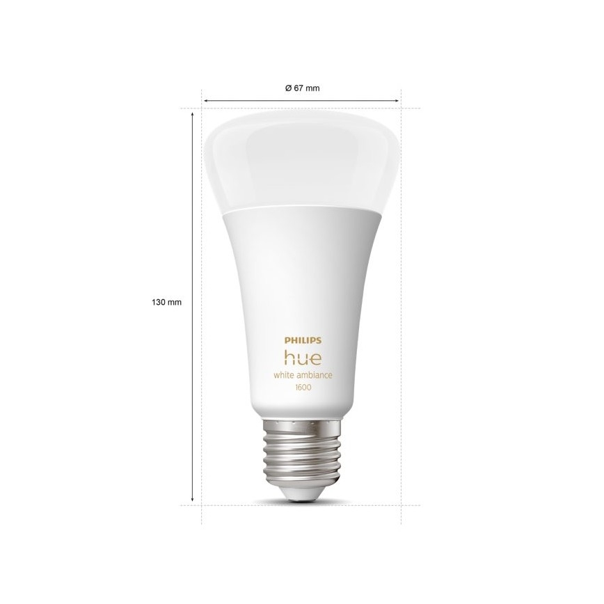 LED Zatemnitvena žarnica Philips Hue WHITE AMBIANCE E27/13W/230V 2200-6500K