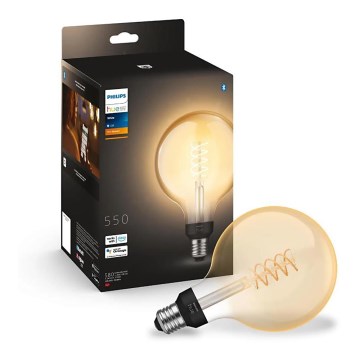 LED Zatemnitvena žarnica Philips Hue WHITE FILAMENT G125 E27/7W/230V 2100K