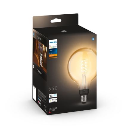 LED Zatemnitvena žarnica Philips Hue WHITE FILAMENT G125 E27/7W/230V 2100K