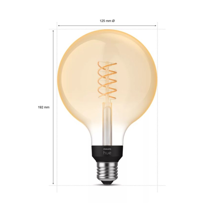 LED Zatemnitvena žarnica Philips Hue WHITE FILAMENT G125 E27/7W/230V 2100K