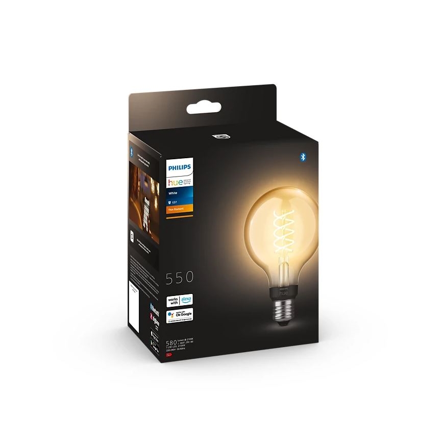 LED Zatemnitvena žarnica Philips Hue WHITE FILAMENT G93 E27/7,2W/230V 2100K