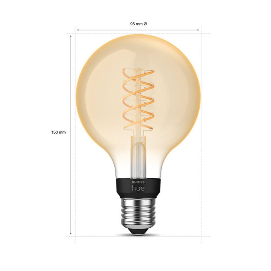 LED Zatemnitvena žarnica Philips Hue WHITE FILAMENT G93 E27/7,2W/230V 2100K