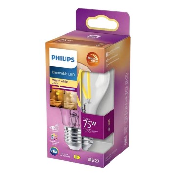 LED Zatemnitvena žarnica Philips Warm Glow A60 E27/7,9W/230V 2200-2700K CRI 90
