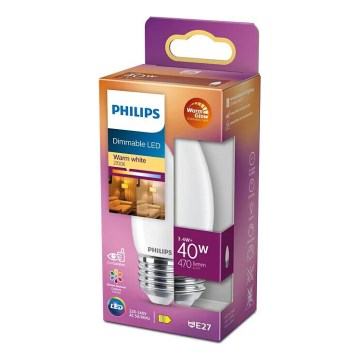 LED Zatemnitvena žarnica Philips Warm Glow B35 E27/3,4W/230V 2200-2700K CRI 90