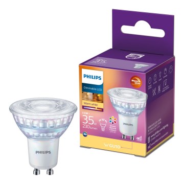 LED Zatemnitvena žarnica Philips Warm Glow GU10/2,6W/230V 2200-2700K CRI 90