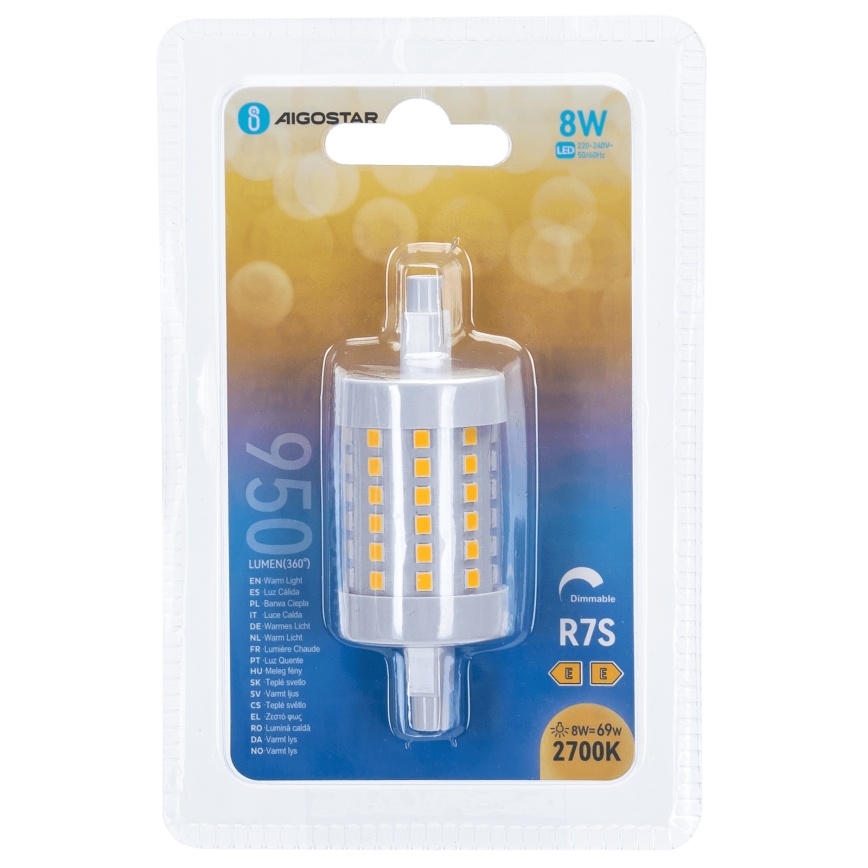 LED Zatemnitvena žarnica R7s/8W/230V 2700K - Aigostar