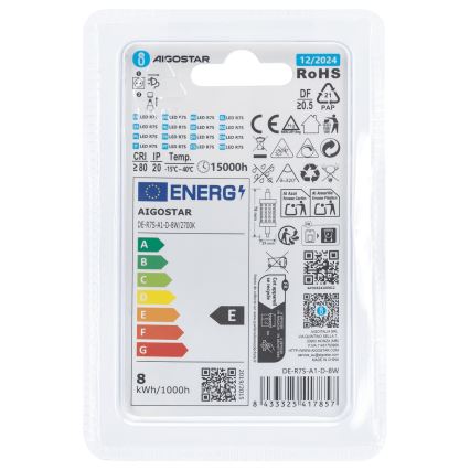 LED Zatemnitvena žarnica R7s/8W/230V 2700K - Aigostar
