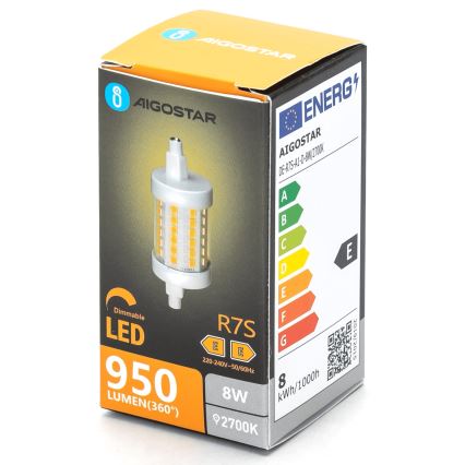 LED Zatemnitvena žarnica R7s/8W/230V 2700K - Aigostar