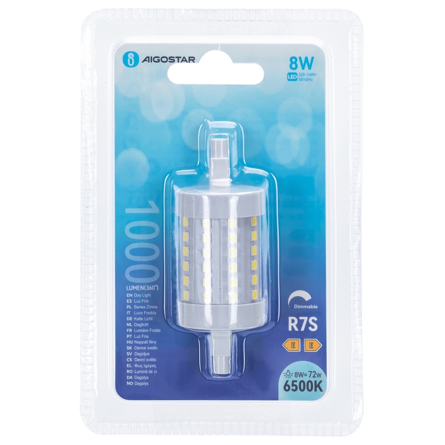 LED Zatemnitvena žarnica R7s/8W/230V 6500K - Aigostar