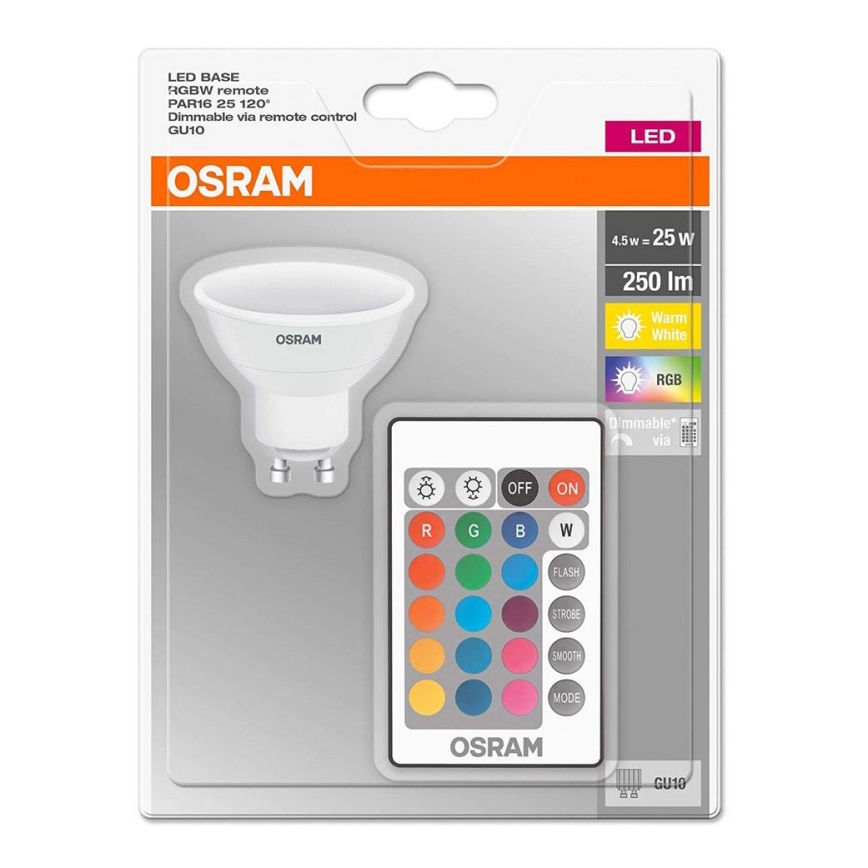 LED Zatemnitvena žarnica RGB GU10/4,5W/230V - Osram