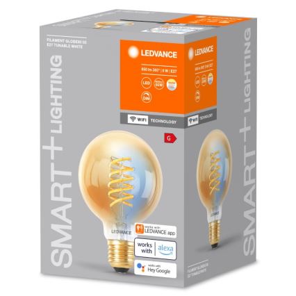 LED Zatemnitvena žarnica SMART+ FILAMENT GLOBE G80 E27/8W/230V 2200-5000K Wi-Fi - Ledvance