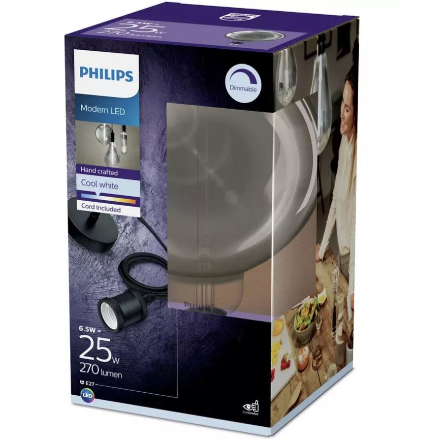 LED Zatemnitvena žarnica SMOKY VINTAGE Philips E27/6,5W/230V 4000K