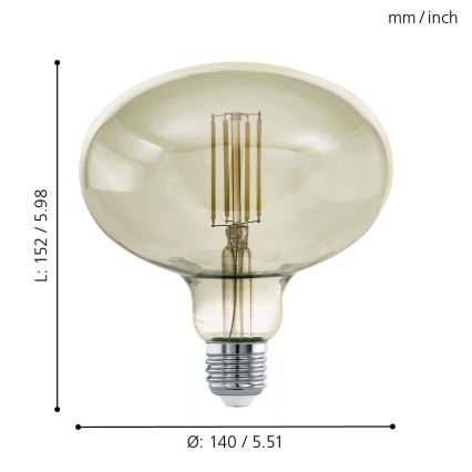 LED Zatemnitvena žarnica VINTAGE E27/4W/230V 3000K - Eglo 12599
