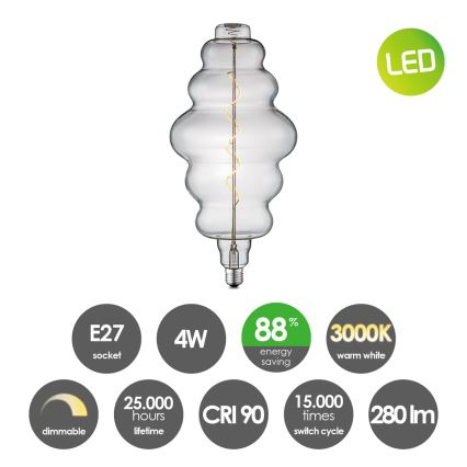 LED Zatemnitvena žarnica VINTAGE EDISON E27/4W/230V 3000K CRI 90