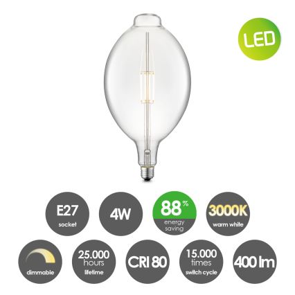 LED Zatemnitvena žarnica VINTAGE EDISON E27/4W/230V 3000K