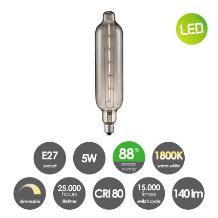 LED Zatemnitvena žarnica VINTAGE EDISON E27/5W/230V 1800K