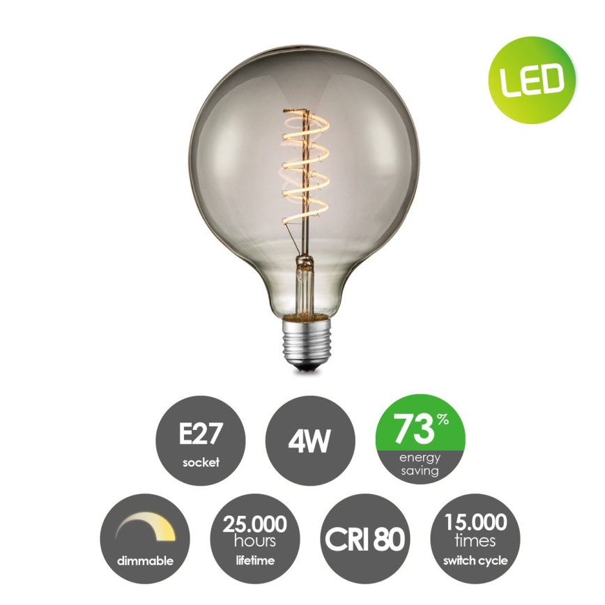 LED Zatemnitvena žarnica VINTAGE EDISON G125 E27/4W/230V 2200K