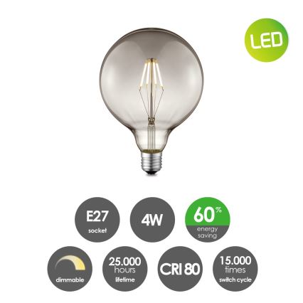 LED Zatemnitvena žarnica VINTAGE EDISON G125 E27/4W/230V 2700K