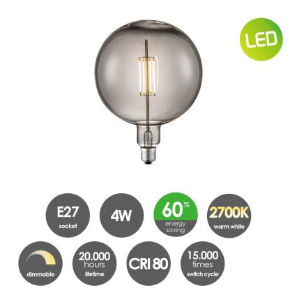 LED Zatemnitvena žarnica VINTAGE EDISON G180 E27/4W/230V 2700K