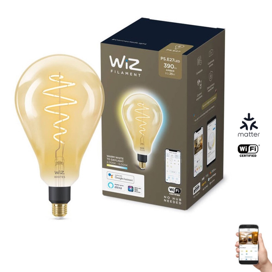 LED Zatemnitvena žarnica VINTAGE FILAMENT PS160 E27/6,5W/230V 2000-5000K CRI 90 Wi-Fi -WiZ