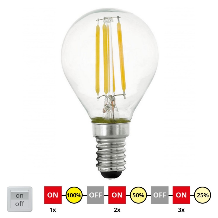 LED Zatemnitvena žarnica VINTAGE P45 E14/4W/230V 2700K - STEPDIMMING - Eglo 11754