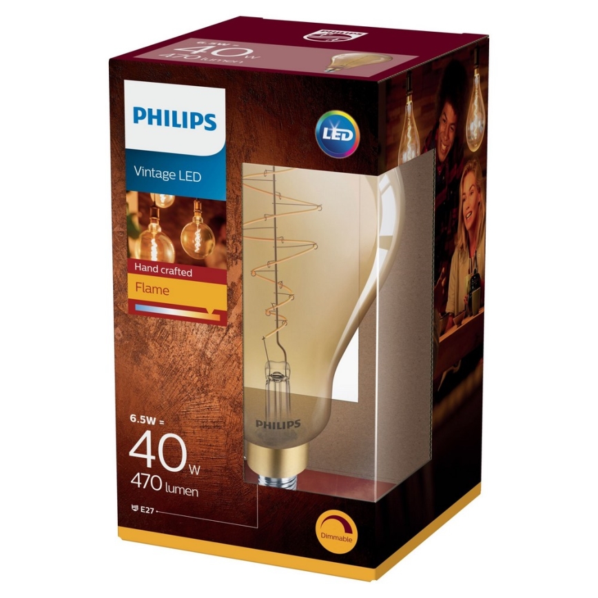 LED Zatemnitvena žarnica VINTAGE Philips A160 E27/6,5W/230V 2000K